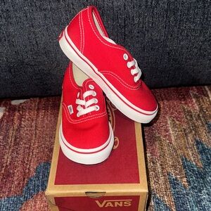 Vans Kids Red and White Sneakers